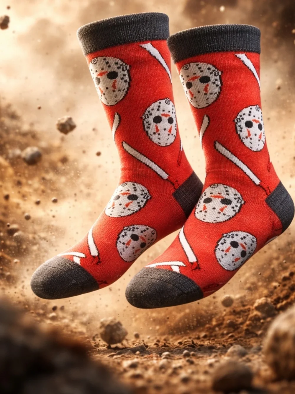 NWOT Men’s Novelty Socks Trendy Cartoon Anime Halloween “Friday 13” - Fits 8-13